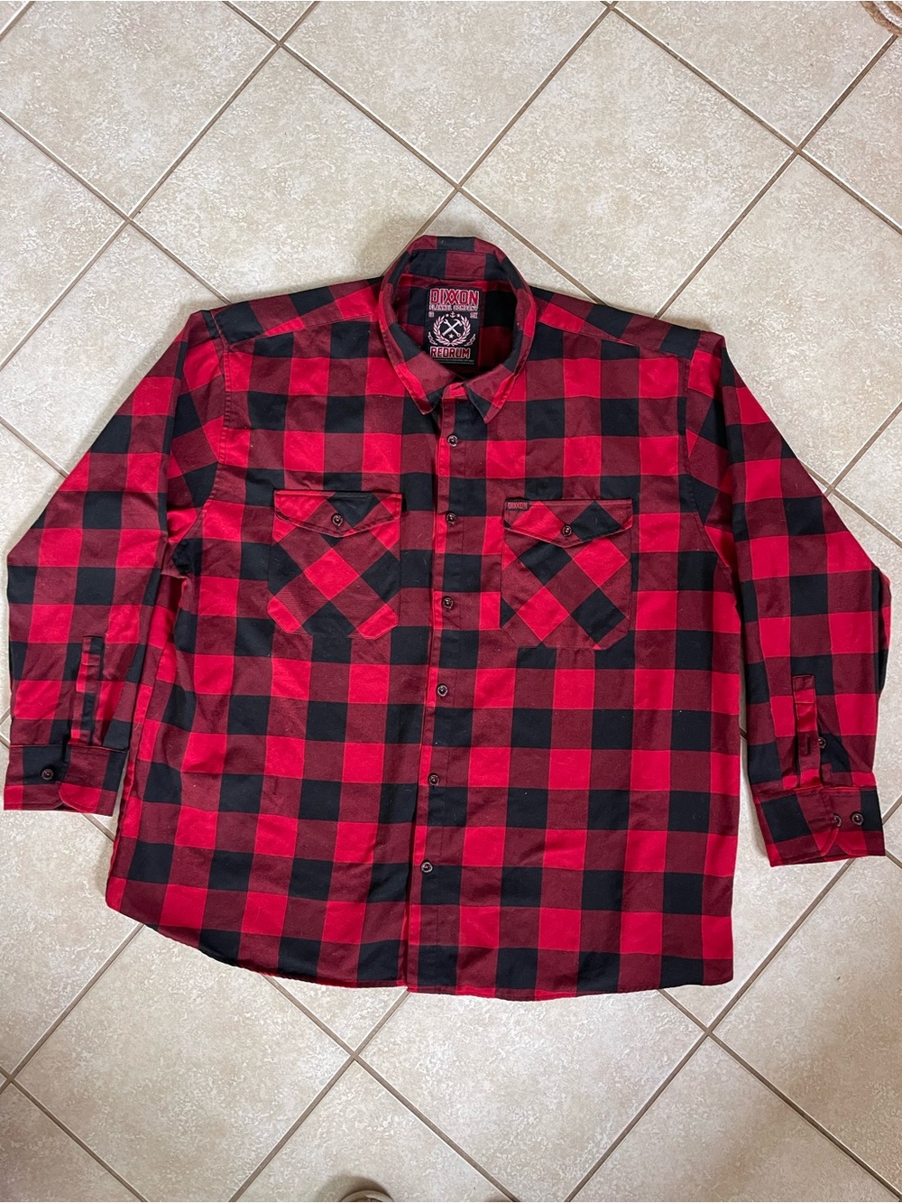 Dixxon Men’s Flannel Company REDRUM Flannel shirt Sz 5X Red Black Cabin Chores